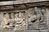 Prambanan - Candi Lara Jonggrang, the Shiva Temple, panels with reliefs of lokapala (dikpala) the protectors of the directions. 